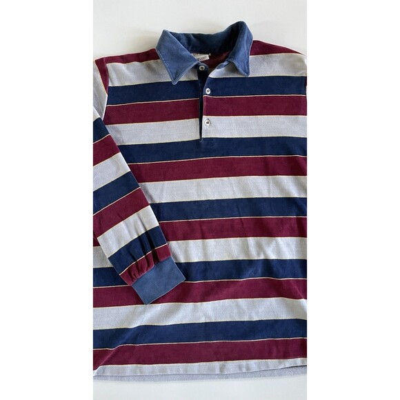 XL Vintage 70’s/80’s Grand Slam Munsingwear Long Sleeve Velour Striped Shirt - Picture 1 of 6